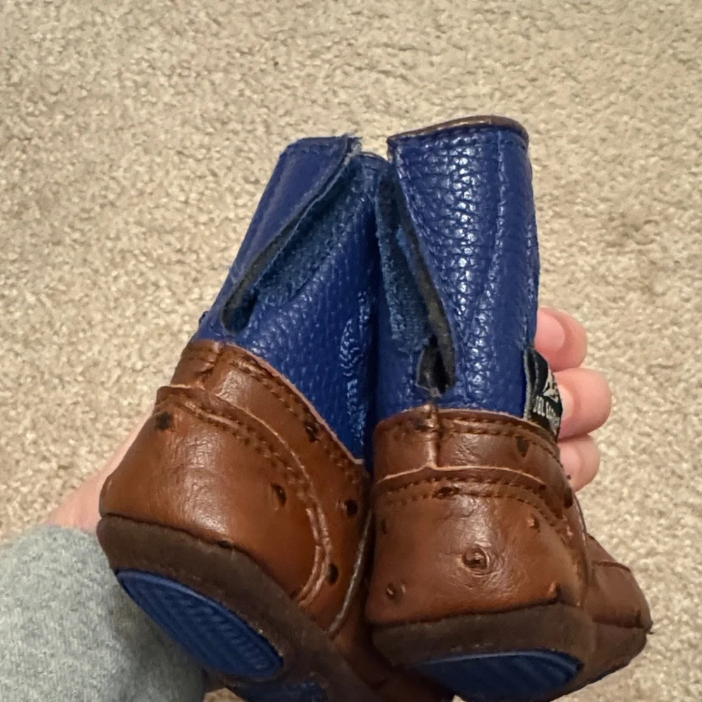 Baby Buckers Dbl Barrel Blue and Brown Boots - Size 1 - Picture 5 of 9